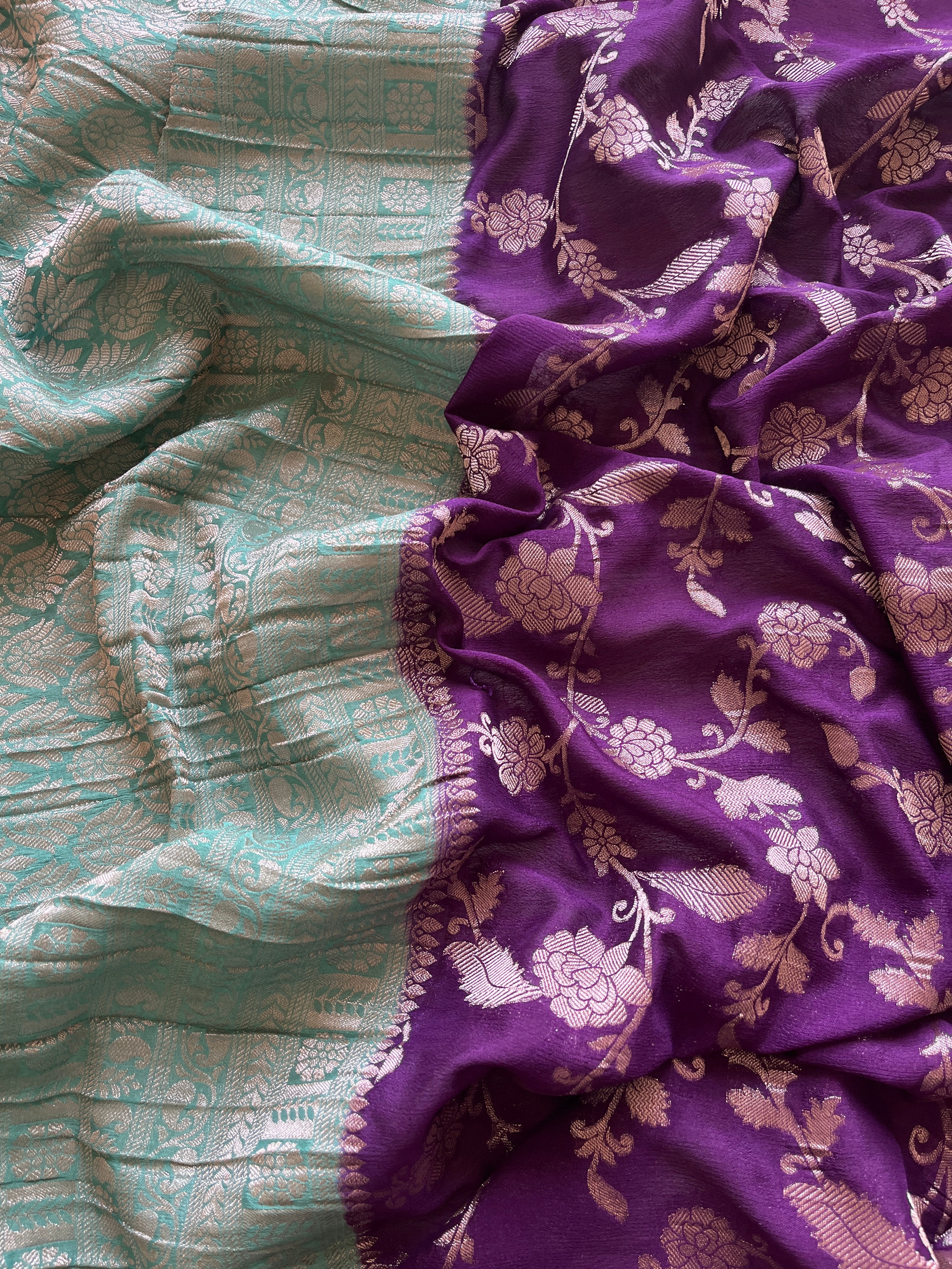 Purple Georgette Banarasi Saree